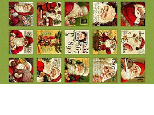 DEAR SANTA 22615H Panel 60cm mit 15 Weihnachtsquadraten