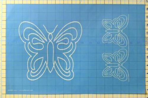 Full Line Stencil Butterfly Motif u. Border