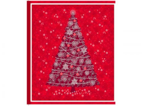 CELEBRATE THE SEASON 23266R rotes Panel 90cm rot,weiß, silberne Weihnachtsbäume