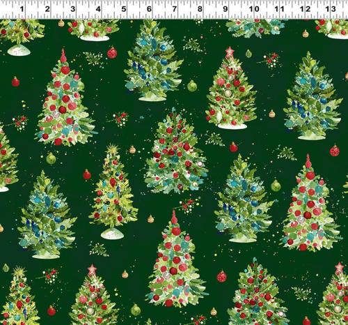 Clothworks O Christmas Tree Sue Zipkin Dark Forest Y3234-114
