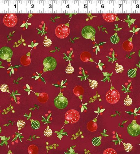 Clothworks O Christmas Tree Sue Zipkin Dark-Red Y3235-83