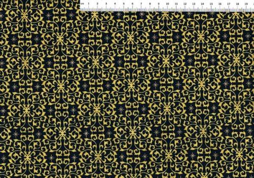 CELEBRATE THE SEASON 23270J schwarz goldene Muster und goldene Sternchen