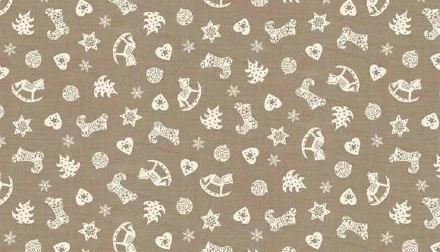 Makower Christmas Scandi 1294/S7 SCATTER beige