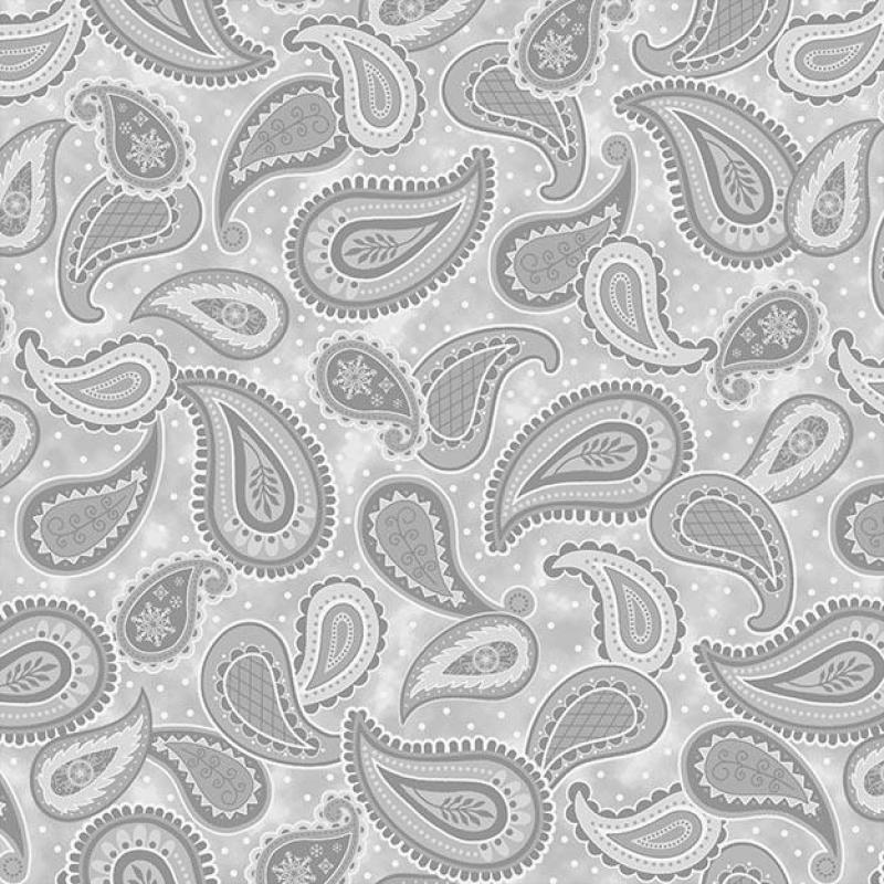 WINTER FROST 970199 hellgrau mit Paisleymuster