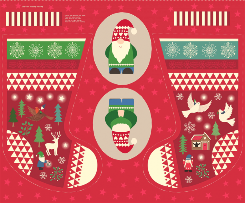 Lewis and Irene Hygge Glow Stocking Panel