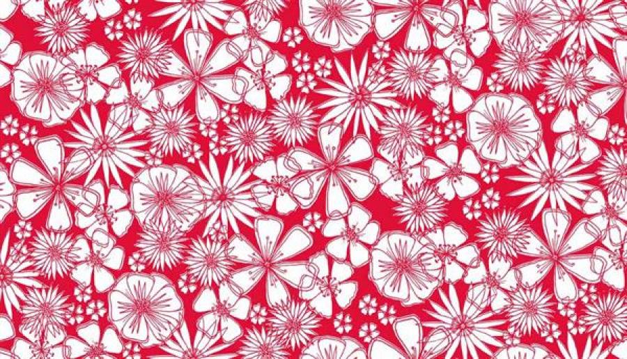 MAKOWER MEADOW FLOWER PRESS RED 1282/R